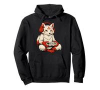 Japonés Kitsune Gamer Anime Retro Videojuegos Ukiyo-e Sudadera con Capucha