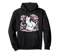 Japonés Kitsune Yokai Zorro Blanco Fantasma Ukiyo-E Vintage Sudadera con Capucha