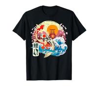 Japonés Koi Fish Gran Onda Kanagawa Japón Arte Vintage Camiseta