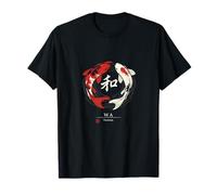 Japonés Koi Fish WA Armonía Símbolo Zen Balance Art Camiseta