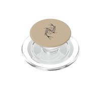 Japonés Koi Pez Lotus Flor Zen Line Art PopSockets PopGrip para MagSafe