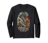 Japonés Mar Dragón Caos Onda Samurai Vintage Anime Los Amantes Manga Larga