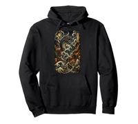 Japonés Mar Dragón Caos Onda Samurai Vintage Anime Los Amantes Sudadera con Capucha