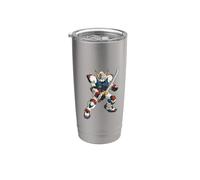 Japonés Mecha Robot Samurai Guerrero Manga Arte Anime Vaso térmico de acero inoxidable de doble pared