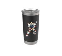 Japonés Mecha Robot Samurai Guerrero Manga Arte Anime Vaso térmico de acero inoxidable de doble pared