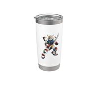 Japonés Mecha Robot Samurai Guerrero Manga Arte Anime Vaso térmico de acero inoxidable de doble pared
