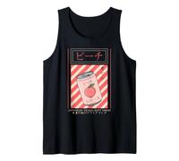 Japonés Melocotón Bebida Arte Retro Bebida Cultura Kawaii Camiseta sin Mangas