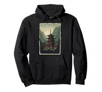 Japonés Pagoda Templo Montaña Ukiyo-e Arte Hombres Mujeres Niños Sudadera con Capucha