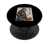 Japonés Panda Rojo Katana Samurai Cultura Ukiyo-e Arte PopSockets PopGrip Adhesivo