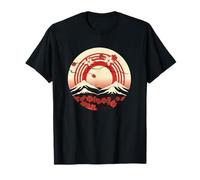 Japonés Puesta Del Sol Montañas Sakura Flor Arte Camiseta
