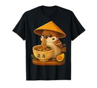 Japonés Ramen Gorrión Kawaii Anime Comida Japón Fideos Otaku Camiseta