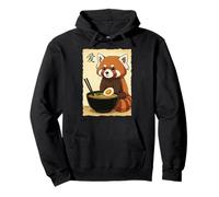Japonés Ramen Panda Rojo Anime Fideos Copa Sopa Cultura Japón Sudadera con Capucha