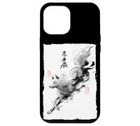 Japonés Saltando Fox Arte Vintage Sumi-e Kitsune Carcasa para iPhone 12 Pro Max