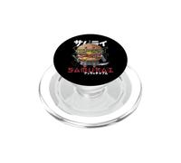 Japonés Samurai Hamburguesa Guerrero Ukiyo Fastfood Samurai PopSockets PopGrip para MagSafe