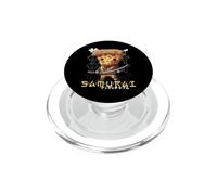 Japonés Samurai Pizza Slice Warrior Ukiyo Fastfood Samurai PopSockets PopGrip para MagSafe