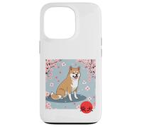 Japonés Shiba Inu Sakura Cerezo Flores Kanji Carcasa para iPhone 13 Pro