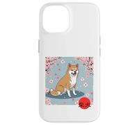 Japonés Shiba Inu Sakura Cerezo Flores Kanji Carcasa para iPhone 14