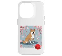 Japonés Shiba Inu Sakura Cerezo Flores Kanji Carcasa para iPhone 14 Pro