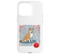 Japonés Shiba Inu Sakura Cerezo Flores Kanji Carcasa para iPhone 15 Pro MAX