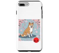 Japonés Shiba Inu Sakura Cerezo Flores Kanji Carcasa para iPhone 7 Plus/8 Plus