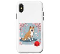 Japonés Shiba Inu Sakura Cerezo Flores Kanji Carcasa para iPhone X/XS