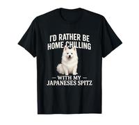 Japonés Spitz Funny Dog Mom Dad I'D Rather Be Home Camiseta