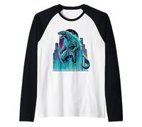 Japonés Steampunk Monstruo Lagarto Robot Anime Manga Japón Camiseta Manga Raglan