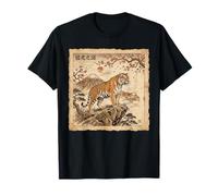 Japonés Tigre Sakura Flor Vintage Ukiyo E Arte Asiático Camiseta