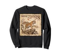 Japonés Tigre Sakura Flor Vintage Ukiyo E Arte Asiático Sudadera