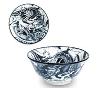 Japonés Udon Bowl XL - Dragón Negro - Ventanas, Miso, Sopa, Desayuno, Fruta, Poke, Muesli, Arroz, Cuenco para ensaladas - Ensaladera - Ensaladera - Cuenco de fideos - Fruta