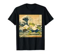 Japonés Ukiyo-e Ondas Rana Montaña Meme Pickleball Sapo Camiseta