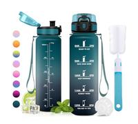 JAPORIA Botella 500ml, Garrafa Agua sin BPA, Botella Agua con Filtro, Prueba de Fugas, Cantimplora Deportiva con Marca de Tiempo para Oficina, Escuela, Yoga, Gym