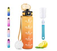 JAPORIA Botella Agua 500ml, Botella Agua Motivadora Prueba de Fugas, Reutilizable Cantimplora con Marca de Tiemp, Water Bottle sin BPA para Adulto, Colegio, Gimnasio, Oficina, Bicicleta, Gym, Fitness