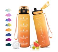 JAPORIA Botella Agua 500ml, Botella de Agua con Filtro y Marcador de Tiempo, sin BPA, Motivacional, Reutilizable, Cantimplora para Escuela, Camping, Exterior, Senderismo