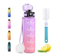 JAPORIA Botella Agua 500ml, Cantimplora Deporte, Prueba de Fugas, Reutilizable, sin BPA, Cantimplora con Marca de Tiemp, Garrafa Agua para Colegio, Camping, Oficina, Bicicleta