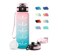 JAPORIA Botella Agua 500ml, Cantimplora Infantil con Filtro, a Prueba de Fugas, Fácil de Limpiar, Cantimplora Motivadora con Marca de Tiempo, para la Escuela, Oficina, Deportes, Bicicleta, Senderismo
