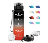 JAPORIA Botella Agua 500ml, Cantimplora Reutilizable, Botella con Filtro, Botellas Motivacional con Marcador de Tiempo, Botellas sin BPA, Cantimplora para Gimnasio, Oficina, Escuela, Sport, Bicicleta
