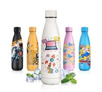 JAPORIA Botella Agua Acero Inoxidable 500ml, Personalizada, con Tapa, sin BPA, Botella Termica para Camping, Adulto, Deporte, Oficina, Fitness