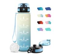 JAPORIA Botella Agua Niños 500ml, Botella Agua con Filtro, Reutilizable, Cantimplora con Marca de Tiempo, Fácil de Limpiar, A Prueba de Fugas, Botella de Agua para Bicicleta, Correr, Senderismo, Yoga