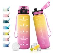 JAPORIA Botella de Agua 500ml, Botella Agua con Filtro y Marcador de Tiempo, Reutilizable, sin BPA, a Prueba de Fugas, Cantimplora para Escuela, Oficina, Senderismo