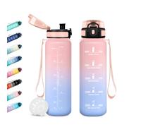 JAPORIA Botella de Agua 500ml, sin BPA, Garrafa Agua con Marca de Tiempo, Botella Motivacional para Deporte, Oficina, Escuela, Bicicleta, Running