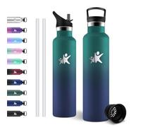 JAPORIA Botella Térmica 1L, Termo Grande con Pajita, a Prueba de Fugas, Ligera, para Camping, Trekking, Montaña, Aventura
