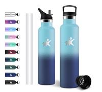 JAPORIA Botella Térmica 1L, Termo Grande con Pajita, a Prueba de Fugas, Ligera, Reutilizable, para Camping, Trekking, Montaña, Aventura