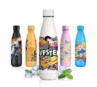 JAPORIA Botella Termica 500ml, Termo Personalizada, con Doble Aislamiento, sin BPA, Fácil de llevar, Cantimplora Termica para Dióxido de Carbono, Camping, Fitness