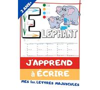J'apprend à écrire mes 1er. lettres Majuscules: Apprenez à votre enfant l’écriture des lettres de l’alphabet, tout en s’amusant ! Cahier d'exercice des Majuscules. Convient à partir de 3 ans.
