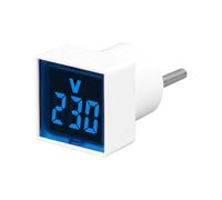 Jaqperd Voltímetro Digital Cuadrado AC220V, Comprobador de Voltaje Cuadrado con Pantalla LED y Luz Indicadora, Enchufe UE Azul