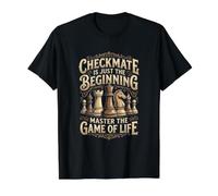 Jaque Mate de ajedrez es Solo el Maestro Principiante El Juego de Camiseta gráfica económica, Hombre, Negro, S