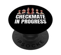Jaque Mate en Progreso Piezas de ajedrez de la Bandera del Reino Unido PopSockets PopGrip Adhesivo