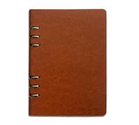 Jaque, Tamaño A5 (17x23cm/4.3x9.1pulg) Cuaderno de anillas de cuero recargable con bloque de notas de corte de acero inoxidable, 100 páginas impermeables con interruptor de fácil apertura