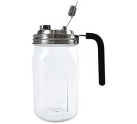 Jar de albañil de acero inoxidable con escala, frasco de masón de 32 oz con mango y tapa de picos, recipientes de almacenamiento a prueba de óxido y a prueba de fugas para té por sol, jugo, café fr